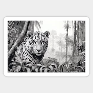 Panther Animal Predator Wild Nature Ink Sketch Style Sticker